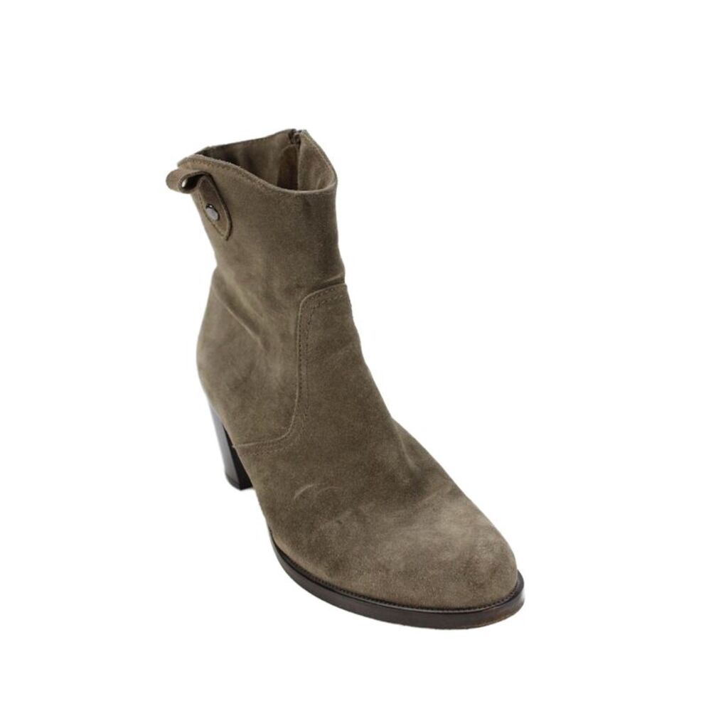 C La Canadienne Womens Suede Zip Up Ankle Boots Brown Size 10 Medium
